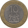 Монета. Кения. 10 шиллингов 2009 год. ав.