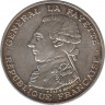 Монета. Франция. 100 франков 1987 год. 230 лет со дня рождения Жильбера Ла Файета. ав.
