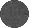 Монета. Германия (Германская империя 1871-1922). 10 пфеннигов 1921 год. Немагнитная. ав.
