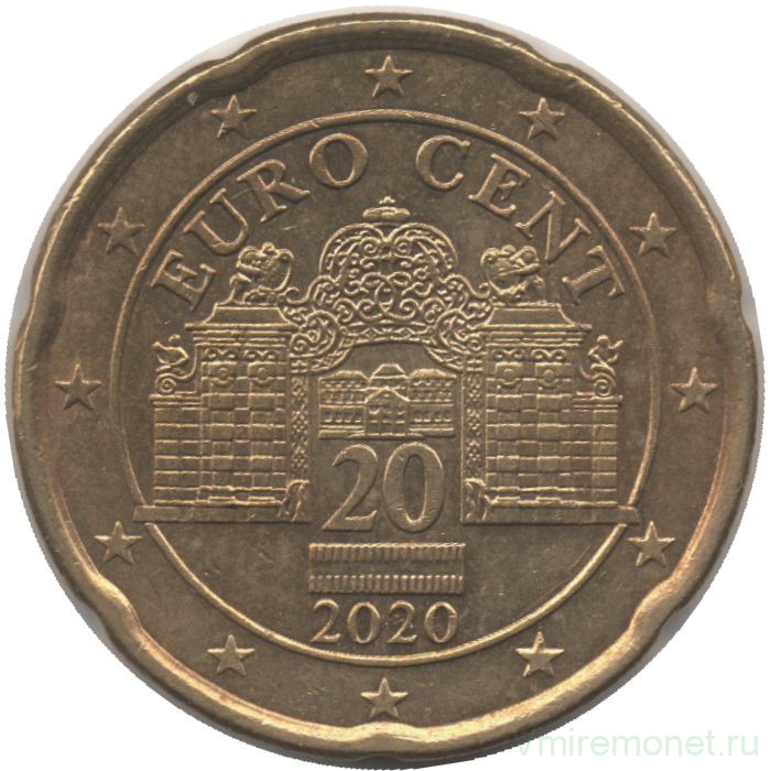 Монета. Австрия. 20 центов 2020 год.