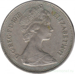 Монета. Великобритания. 5 новых пенсов 1978 год.
