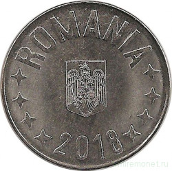 Монета. Румыния. 10 бань 2018 год.