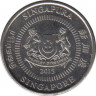 Монета. Сингапур. 10 центов 2015 год. ав.