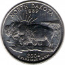 Монета. США. 25 центов 2006 год. Штат № 39 Северная Дакота.