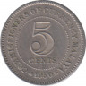 Монета. Малайя (Малайзия). 5 центов 1950 год. ав.