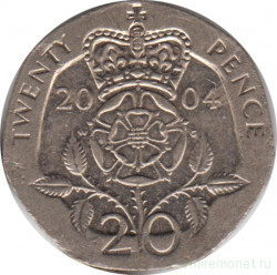 Монета. Великобритания. 20 пенсов 2004 год.