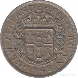 Монета. Новая Зеландия. 1/2 кроны 1948 год.