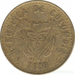 Монета. Колумбия. 100 песо 2009 год.