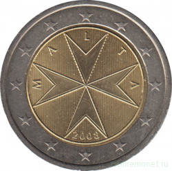 Монета. Мальта. 2 евро 2008 год.
