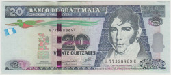Банкнота. Гватемала. 20 кетцалей 2012 год. Тип 124c.