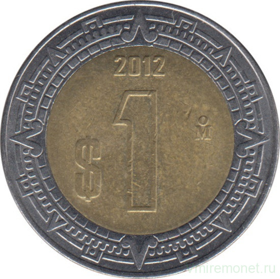 Монета. Мексика. 1 песо 2012 год.