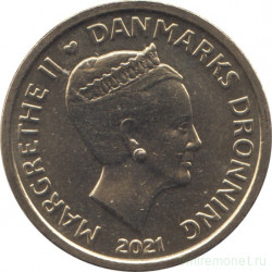 Монета. Дания. 10 крон 2021 год.