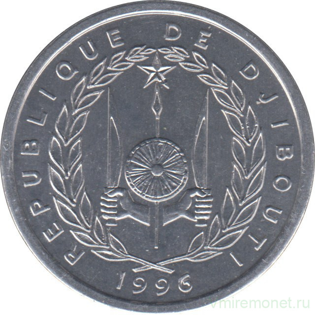 Монета. Джибути. 2 франка 1996 год.