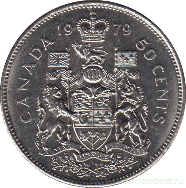 Монета. Канада. 50 центов 1979 год.