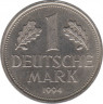 Монета. ФРГ. 1 марка 1994 год. Монетный двор - Гамбург (J). ав.