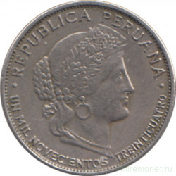 Монета. Перу. 5 сентаво 1934 год.
