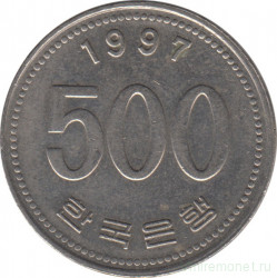 Монета. Южная Корея. 500 вон 1997 год. 