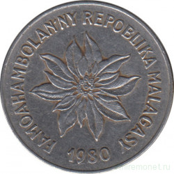 Монета. Мадагаскар. 5 франков 1980 год.