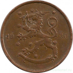 Монета. Финляндия. 10 пенни 1930 год.     
