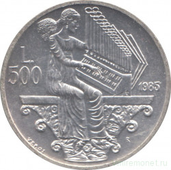 Монета. Сан-Марино. 500 лир 1985 год. Европейский год музыки.