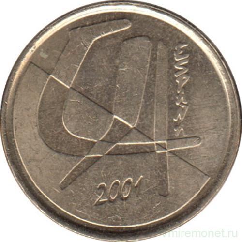 Монета. Испания. 5 песет 2001 год.