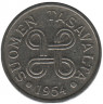 Аверс. Монета. Финляндия. 5 марок 1954 год.