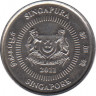 Монета. Сингапур. 10 центов 2011 год. ав.