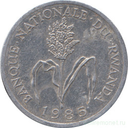 Монета. Руанда. 1 франк 1985 год.