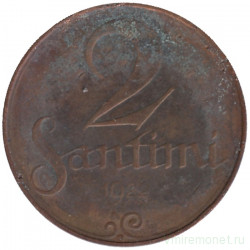 Монета. Латвия. 2 сантима 1922 год.