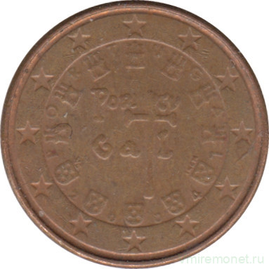 Монета. Португалия. 1 цент 2004 год.