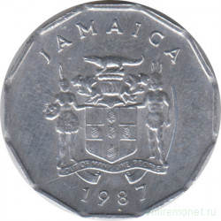 Монета. Ямайка. 1 цент 1987 год.