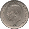 Аверс. Монета. Швеция. 5 крон 1972 год.
