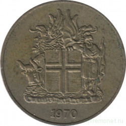 Монета. Исландия. 10 крон 1970 год.