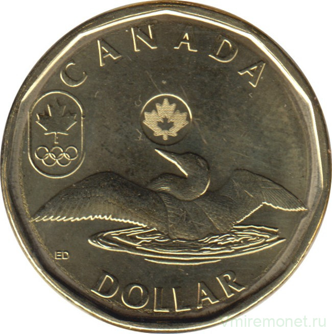 Монета. Канада. 1 доллар 2014 год. XXII зимние Олимпийские игры. Сочи 2014.