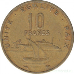 Монета. Джибути. 10 франков 1983 год.