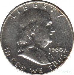 Монета. США. 50 центов 1960 год. Франклин. Монетный двор D.