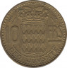 Монета. Монако. 10 франков 1950 год. рев.