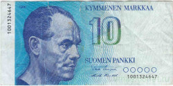 Банкнота. Финляндия. 10 марок 1986 год. Тип 113а (1).
