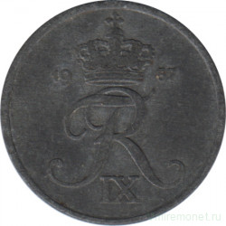 Монета. Дания. 2 эре 1957 год.
