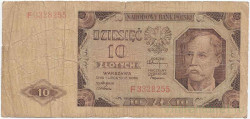 Банкнота. Польша. 10 злотых 1948 год. Тип 136(1).