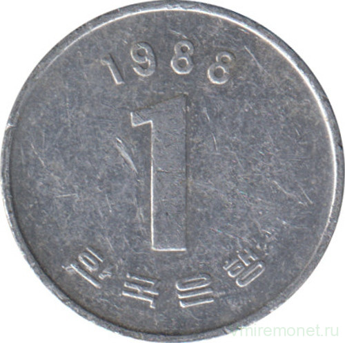 Монета. Южная Корея. 1 вона 1988 год.
