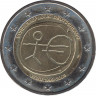 Монета. Германия. 2 евро 2009 год. 10 лет экономическому и валютному союзу. (F). ав.