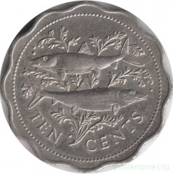 Монета. Багамские острова. 10 центов 1985 год.