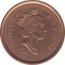 Монета. Канада. 1 цент 2002 год. 50 лет правления Елизаветы II. рев.