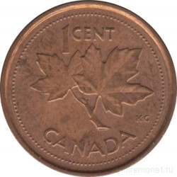 Монета. Канада. 1 цент 2002 год. 50 лет правления Елизаветы II.