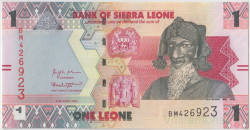 Банкнота. Сьерра-Леоне. 1 леоне 2022 год. Тип W34.