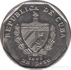 Монета. Куба. 1 песо 1998 год (конвертируемый песо).