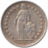 Монета. Швейцария. 1/2 франка 1944 год. 