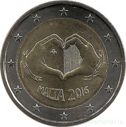 Монета. Мальта. 2 евро 2016 год. Любовь.