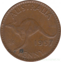 Монета. Австралия. 1 пенни 1957 год.